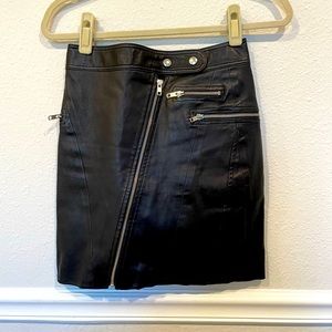 Rebecca Minkoff High waisted Black Real Leather skirt, size 4